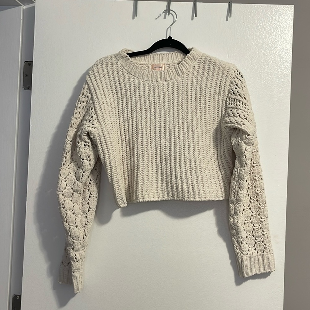 White cropped sweater